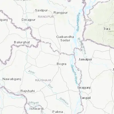 Map showing location of Shibganj (25.001460, 89.322660)