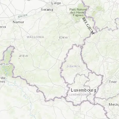 Map showing location of Bastogne (50.003470, 5.718440)