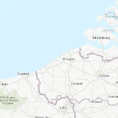 Map showing location of Bredene (51.234890, 2.975590)