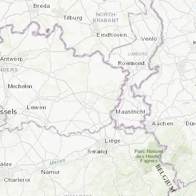 Map showing location of Genk (50.965000, 5.500820)