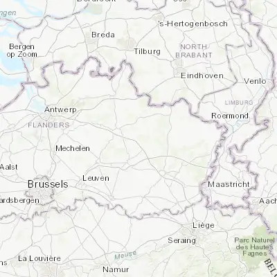 Map showing location of Kwaadmechelen (51.100990, 5.144780)