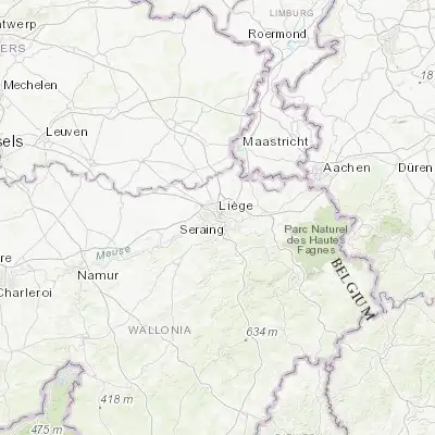 Map showing location of Liège (50.633730, 5.567490)