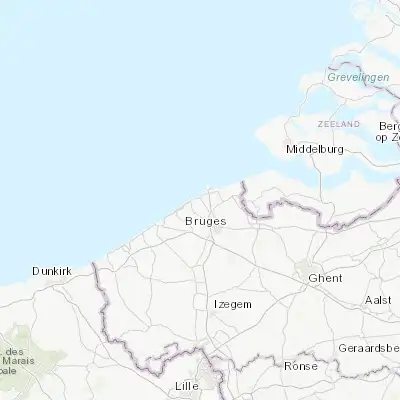 Map showing location of Uitkerke (51.306840, 3.137120)