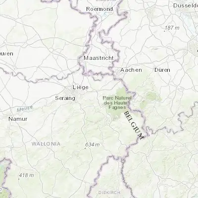 Map showing location of Verviers (50.589070, 5.862410)