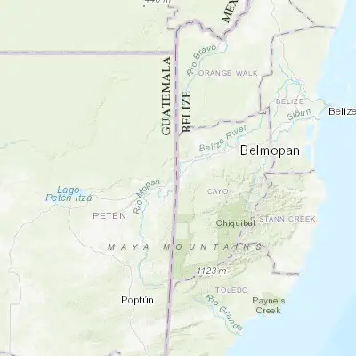 Map showing location of Benque Viejo el Carmen (17.075000, -89.139170)