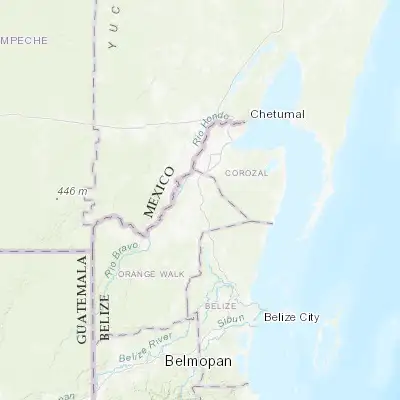 Map showing location of Orange Walk (18.081240, -88.563280)