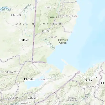 Map showing location of Punta Gorda (16.098350, -88.809700)