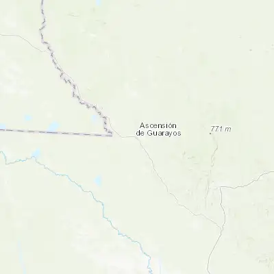 Map showing location of Ascención de Guarayos (-15.892990, -63.188550)