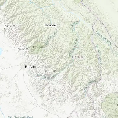 Map showing location of Chulumani (-16.408550, -67.529400)
