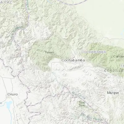 Map showing location of Cochabamba (-17.389500, -66.156800)