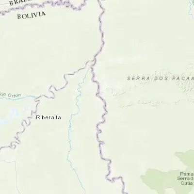 Map showing location of Guayaramerín (-10.825800, -65.358100)