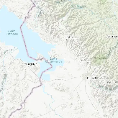Map showing location of Huatajata (-16.200000, -68.683330)