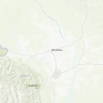 Map showing location of Montero (-17.338660, -63.250500)