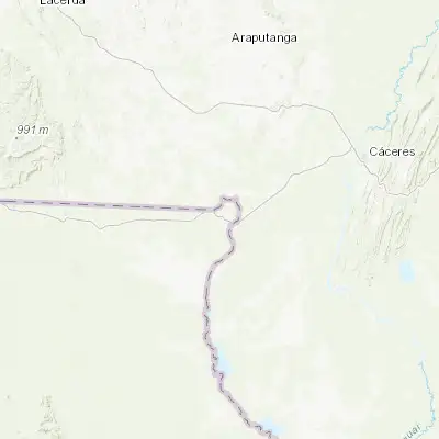 Map showing location of San Matías (-16.366670, -58.400000)
