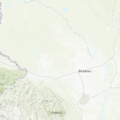 Map showing location of Santa Rosa del Sara (-17.109160, -63.595140)