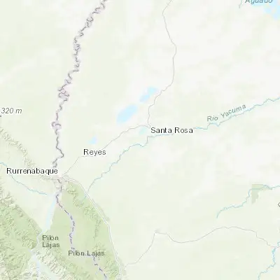 Map showing location of Santa Rosa (-14.166670, -66.883330)