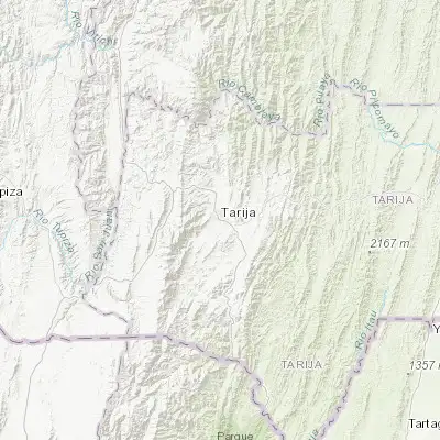 Map showing location of Tarija (-21.535490, -64.729560)