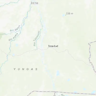 Map showing location of Trinidad (-14.833330, -64.900000)