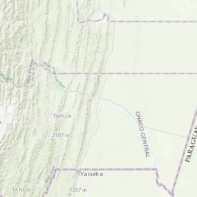 Map showing location of Villamontes (-21.262350, -63.469030)