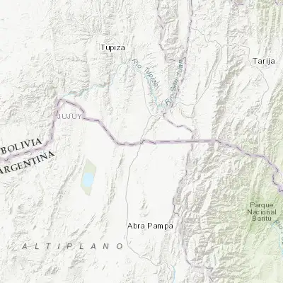 Map showing location of Villazón (-22.086590, -65.594220)