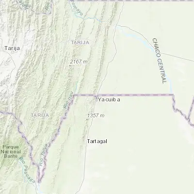 Map showing location of Yacuiba (-22.016430, -63.677530)