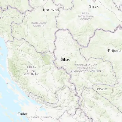 Map showing location of Bihać (44.816940, 15.870830)