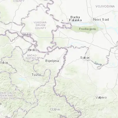 Map showing location of Bijeljina (44.758740, 19.214370)