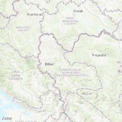 Map showing location of Bosanska Krupa (44.882500, 16.151390)