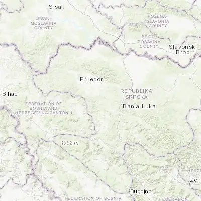Map showing location of Bronzani Majdan (44.792370, 16.940390)