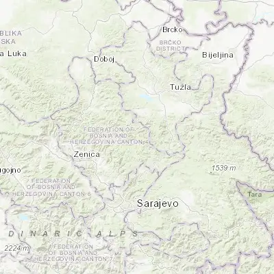 Map showing location of Careva Ćuprija (44.266300, 18.429610)