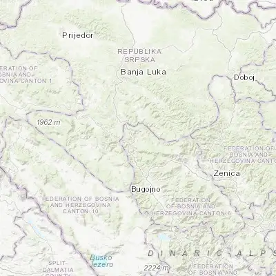 Map showing location of Divičani (44.366820, 17.326780)