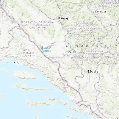 Map showing location of Drežnica (43.528910, 17.281200)