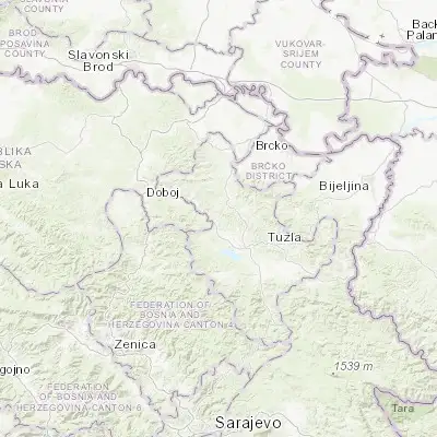 Map showing location of Gnojnica (44.620580, 18.446840)