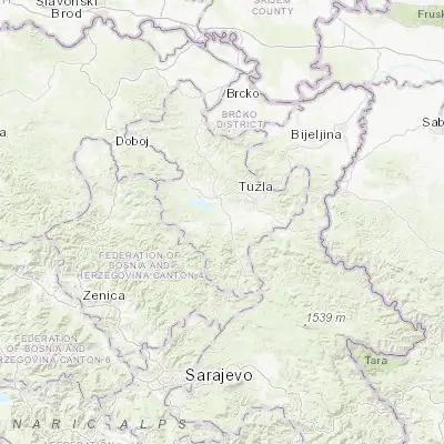 Map showing location of Gornje Živinice (44.429210, 18.616670)
