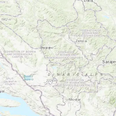 Map showing location of Gornji Vakuf (43.938060, 17.588330)
