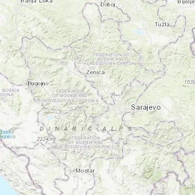 Map showing location of Gromiljak (43.966680, 18.055040)