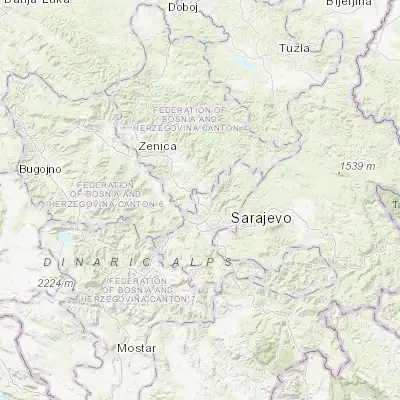 Map showing location of Ilijaš (43.951280, 18.271280)