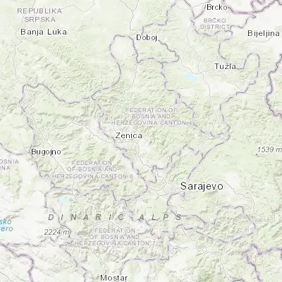 Map showing location of Kakanj (44.133110, 18.122920)
