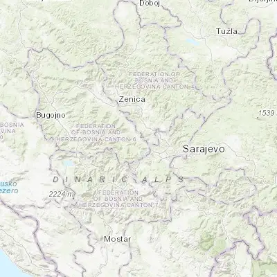 Map showing location of Kiseljak (43.942950, 18.081320)