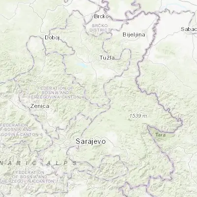 Map showing location of Kladanj (44.226690, 18.692740)