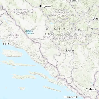 Map showing location of Kočerin (43.390050, 17.485520)