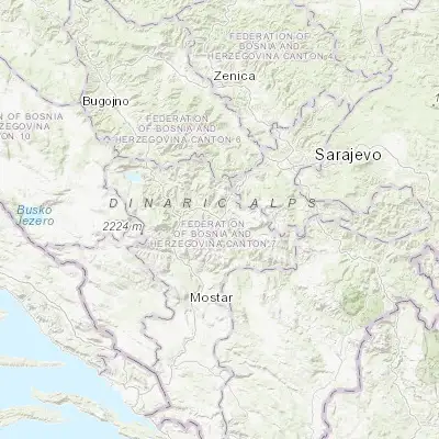 Map showing location of Konjic (43.651260, 17.960820)