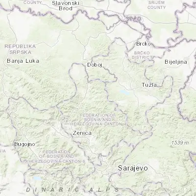 Map showing location of Kovači (44.448740, 18.205210)