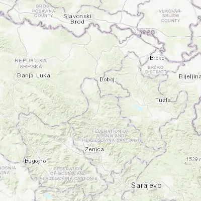 Map showing location of Maglaj (44.547710, 18.100030)