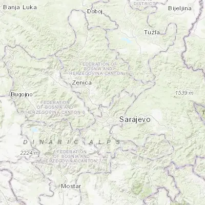 Map showing location of Mahala (44.011940, 18.255280)