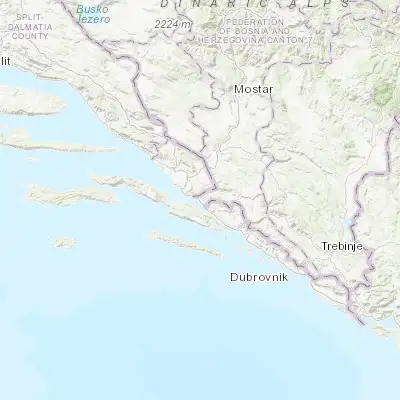 Map showing location of Neum (42.923330, 17.615560)