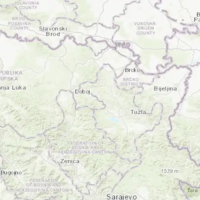 Map showing location of Orahovica Donja (44.653450, 18.369510)