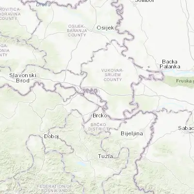 Map showing location of Orašje (45.033660, 18.693340)