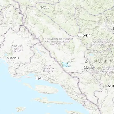 Map showing location of Orguz (43.774140, 16.863290)