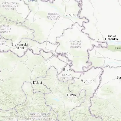 Map showing location of Oštra Luka (44.997240, 18.584640)